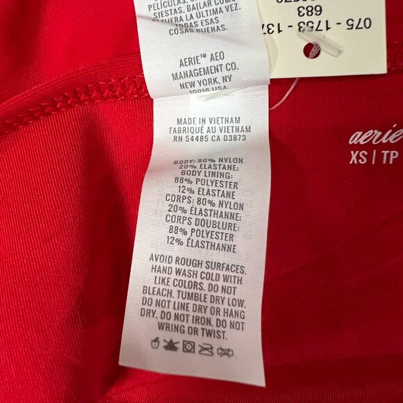 NEW Aerie Bikini Bottom Size XS Red Full Coverage Swimsuit NWT - Picture 4 of 7